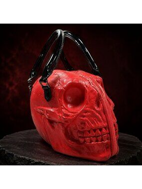 Kreepsville 666 Red Latex Skull Handbag Purse Goth Horror Halloween Kat Von D